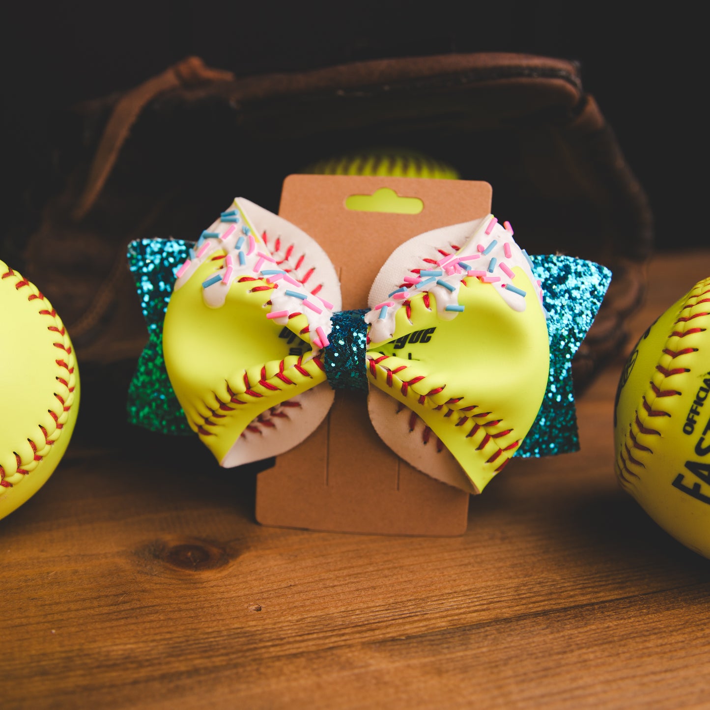 Real Softball - Drip Pitch- Teal - Hair Tie