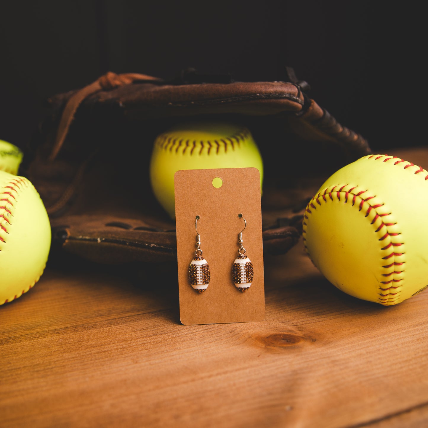 Earring - Bling Football Dangle