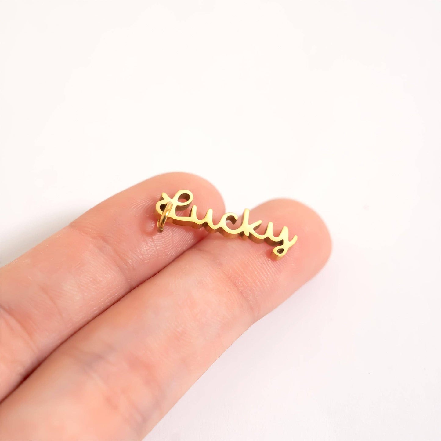 18K Gold PVD Stainless Steel Lucky Charm: Gold