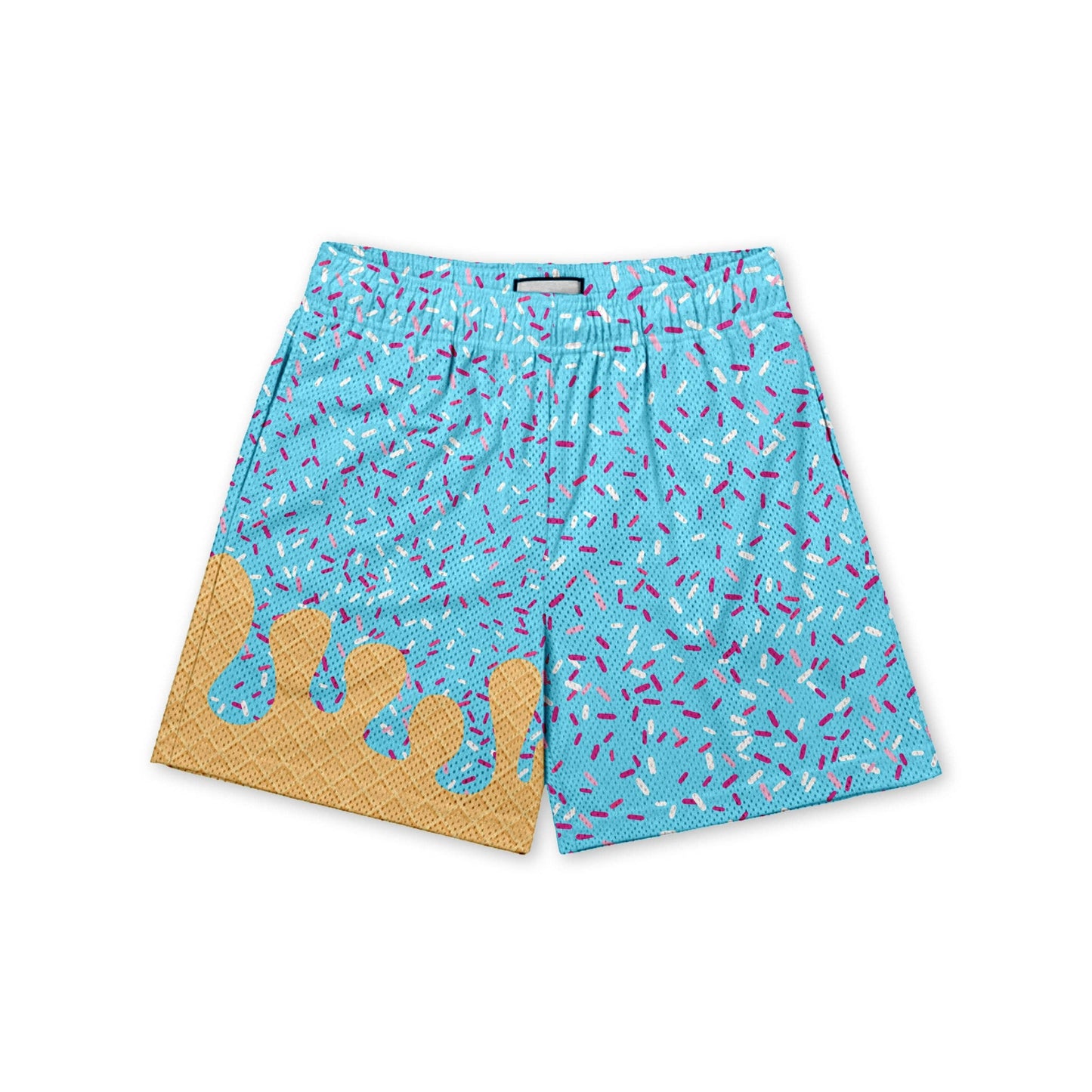 Baseball Ice Cream Drip Shorts-Blue