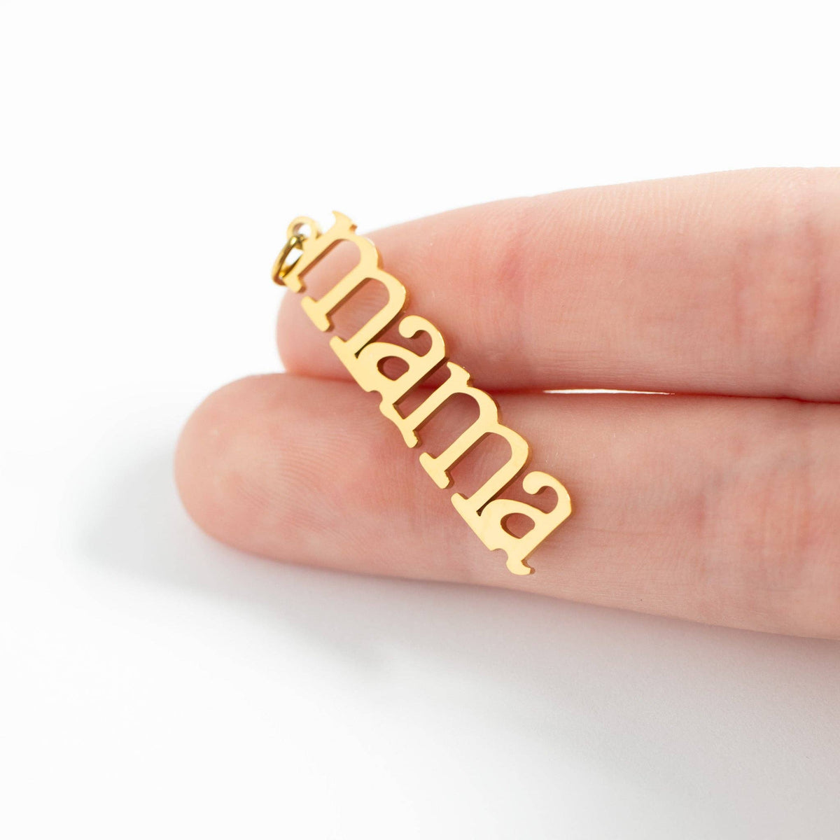 18K Gold PVD Stainless Steel Mama Charm: Gold