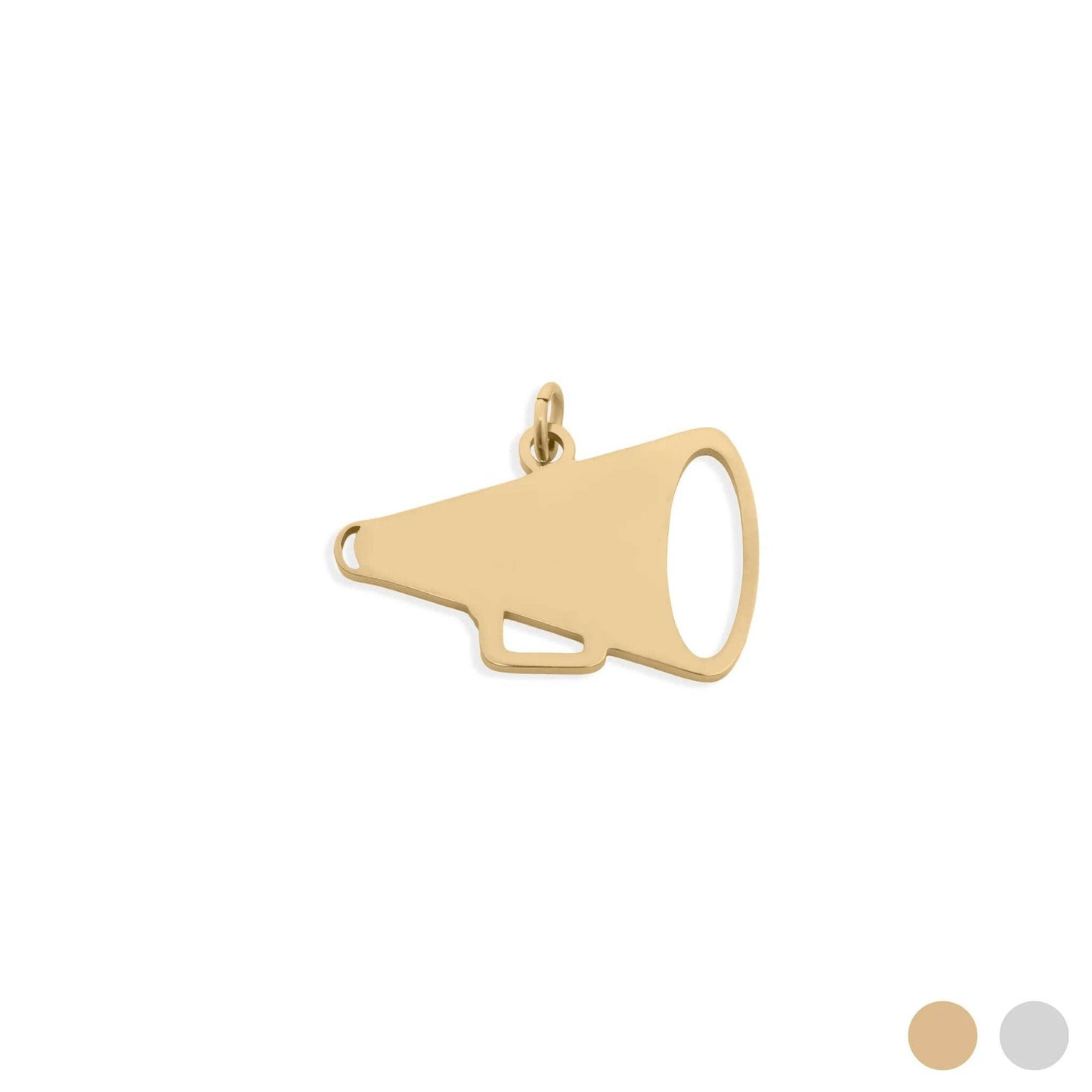 18K Gold PVD Stainless Steel Megaphone Charm: Gold
