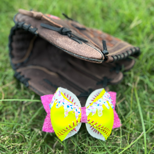 The Drip Pitch Bow - Pink