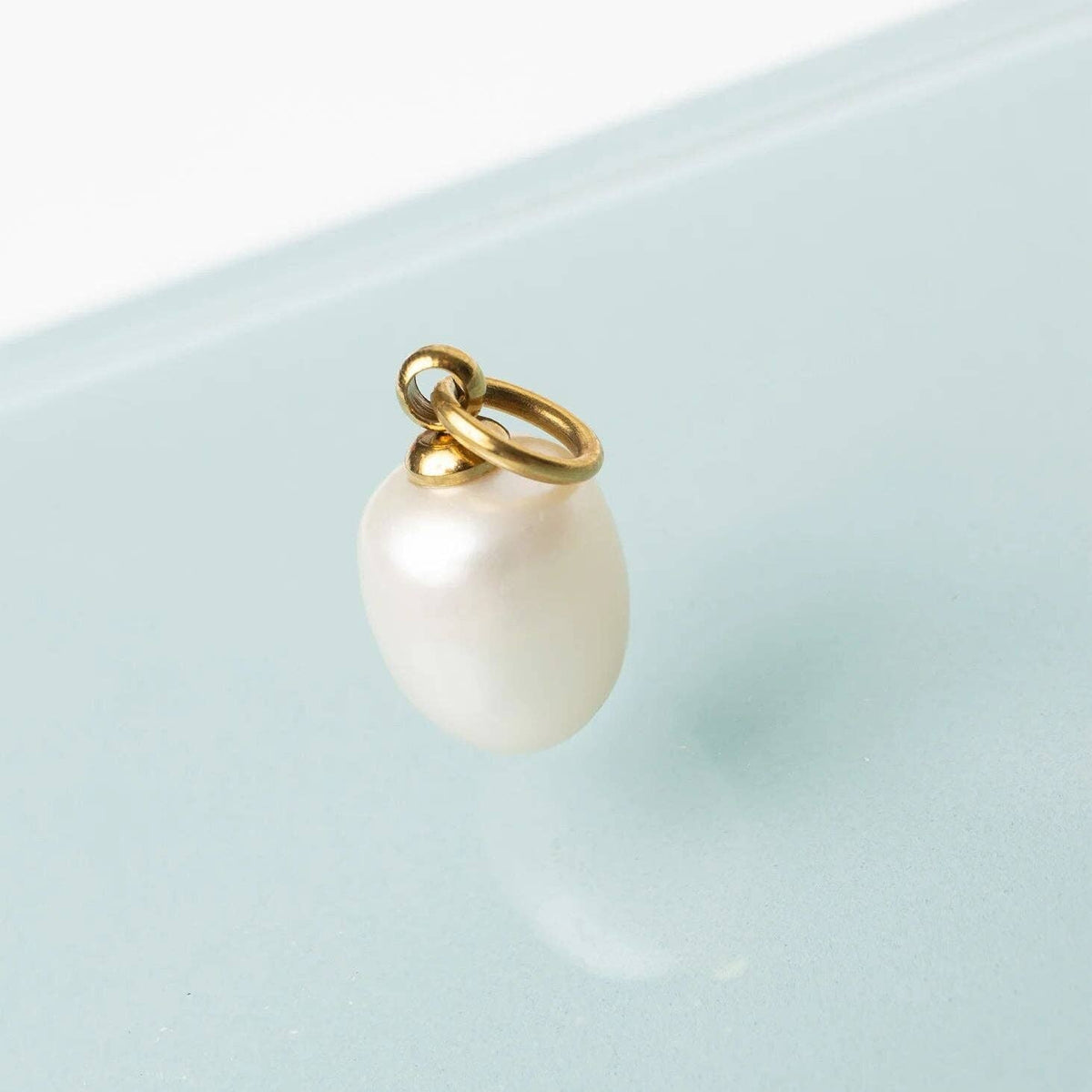 18K Gold PVD Natural Pearl Charm: Gold