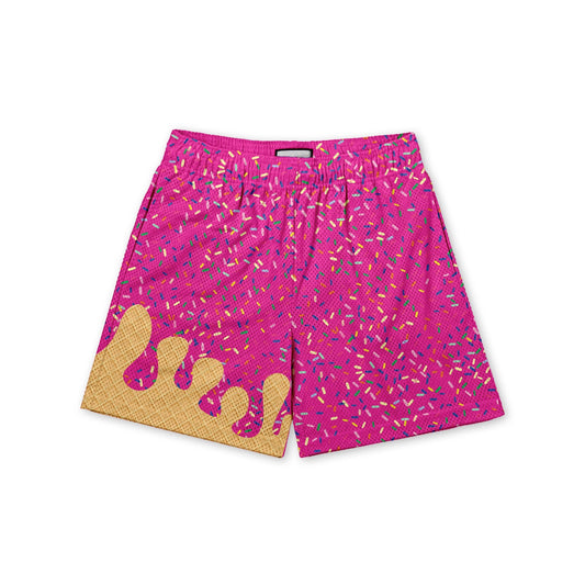 Ice Cream Drip Shorts-Pink