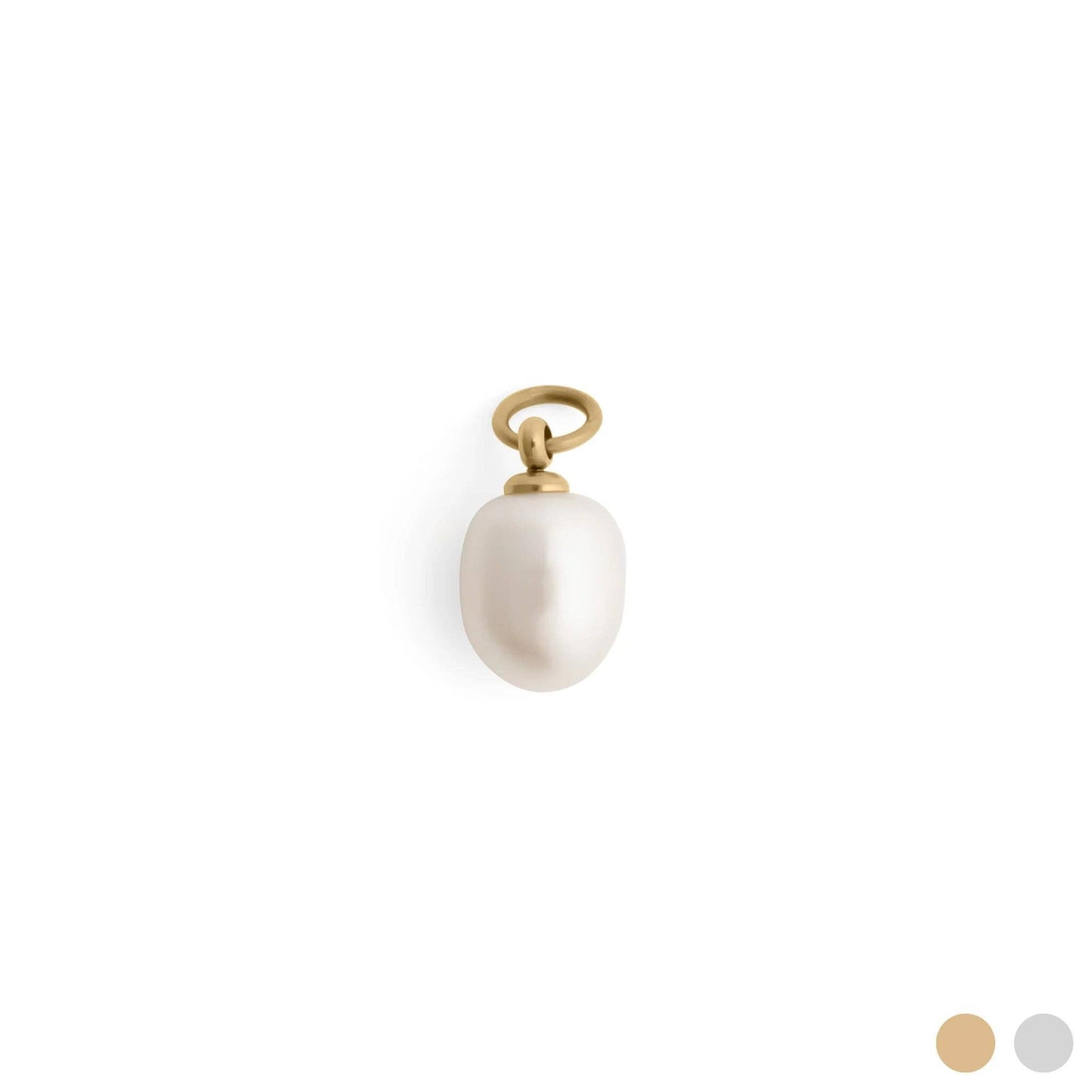18K Gold PVD Natural Pearl Charm: Gold