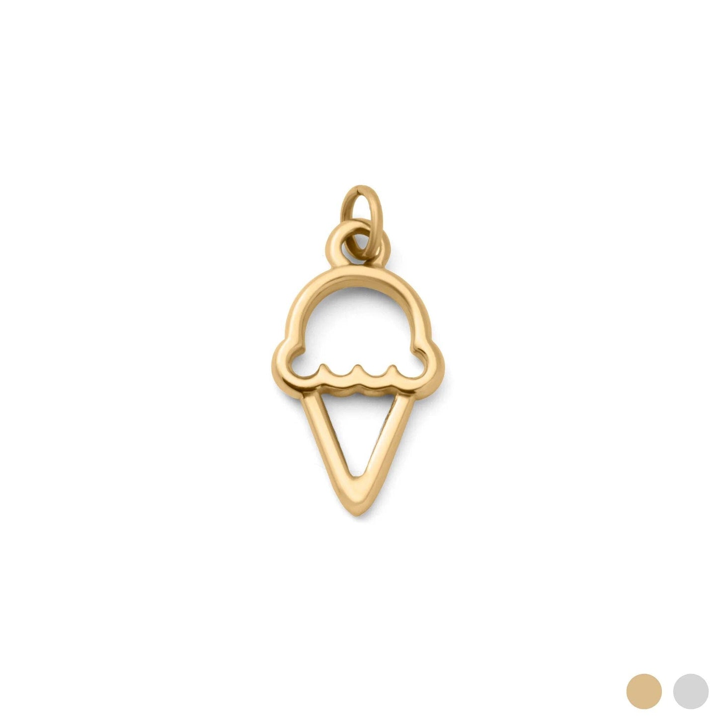 18K Gold PVD Stainless Steel Ice cream Charm: Gold