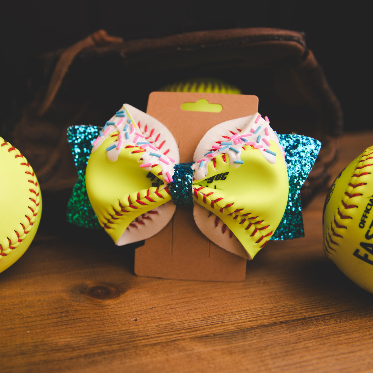 Real Softball - Drip Pitch- Teal - Hair Tie