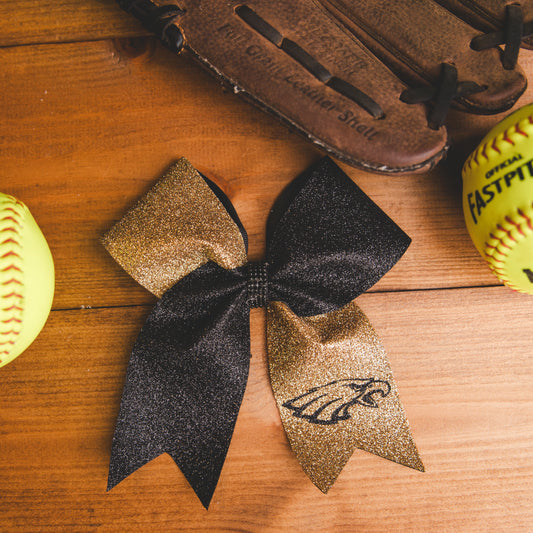 Cheer- Eagles Black+ Gold Glitter