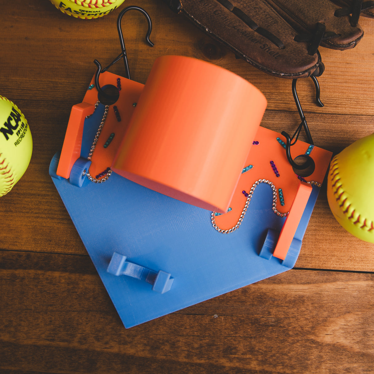 Dugout Buddy- Blue Orange and Bling