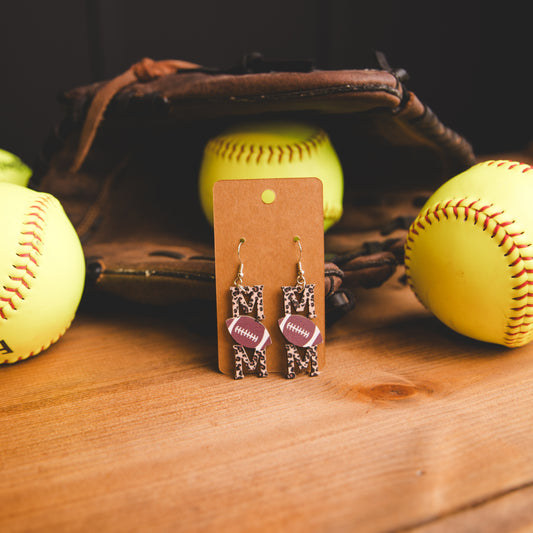 Earring - Leopard Football Mom