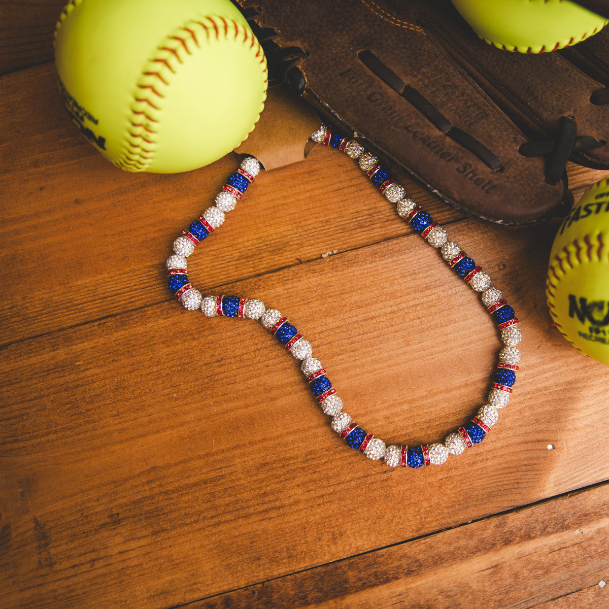 Baseball Bling Necklace - MVP RWB