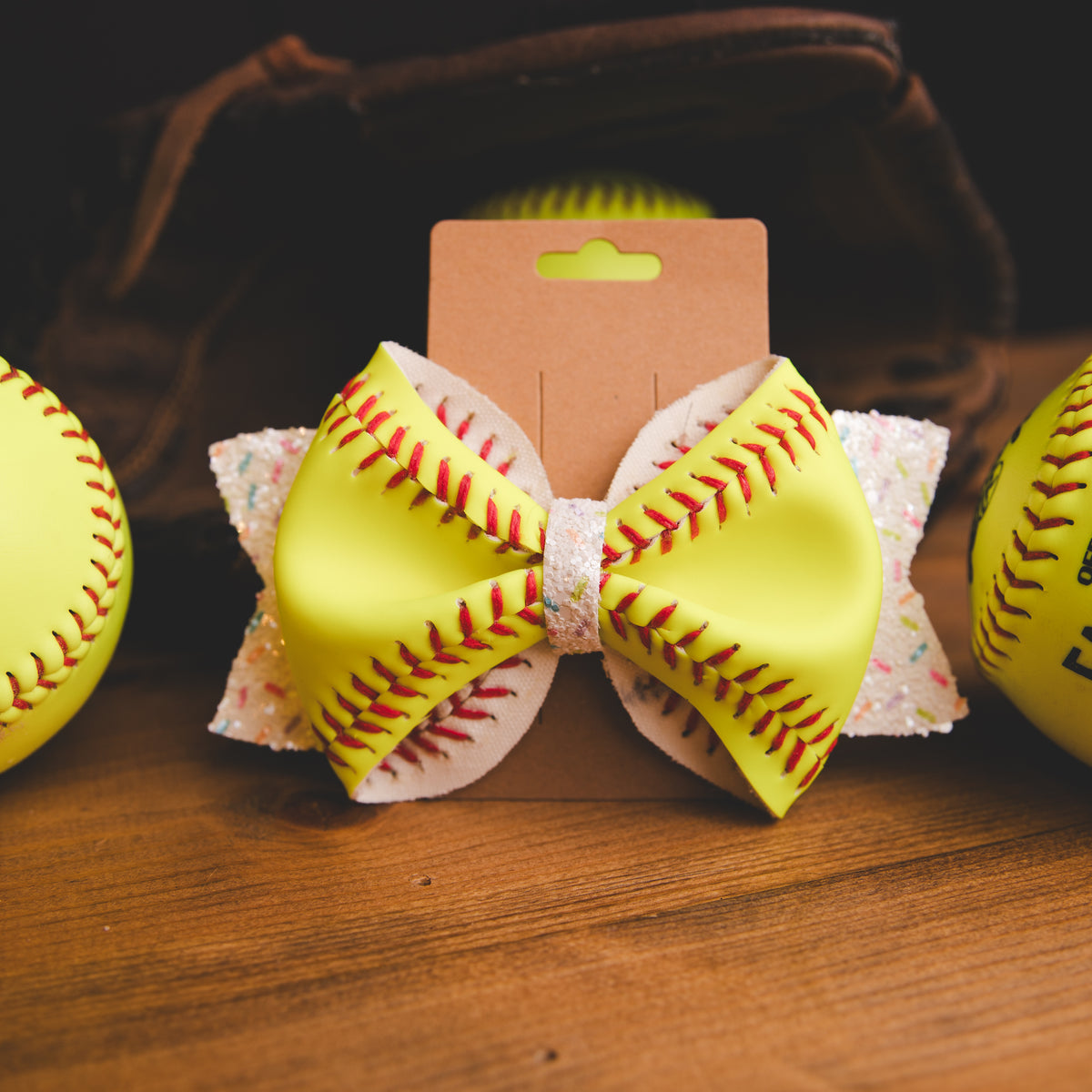 Real Softball - Dugout Diva - White Sprinkle - Hair Tie