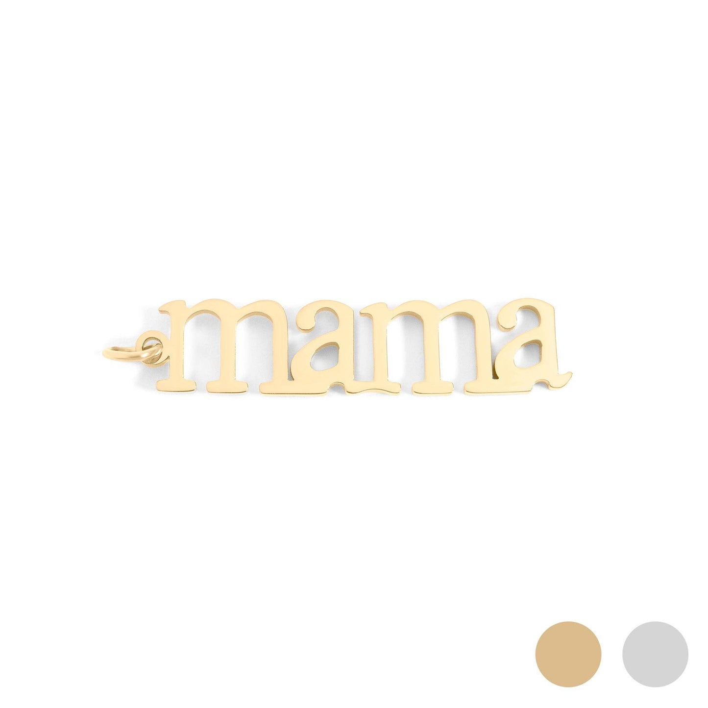 18K Gold PVD Stainless Steel Mama Charm: Gold
