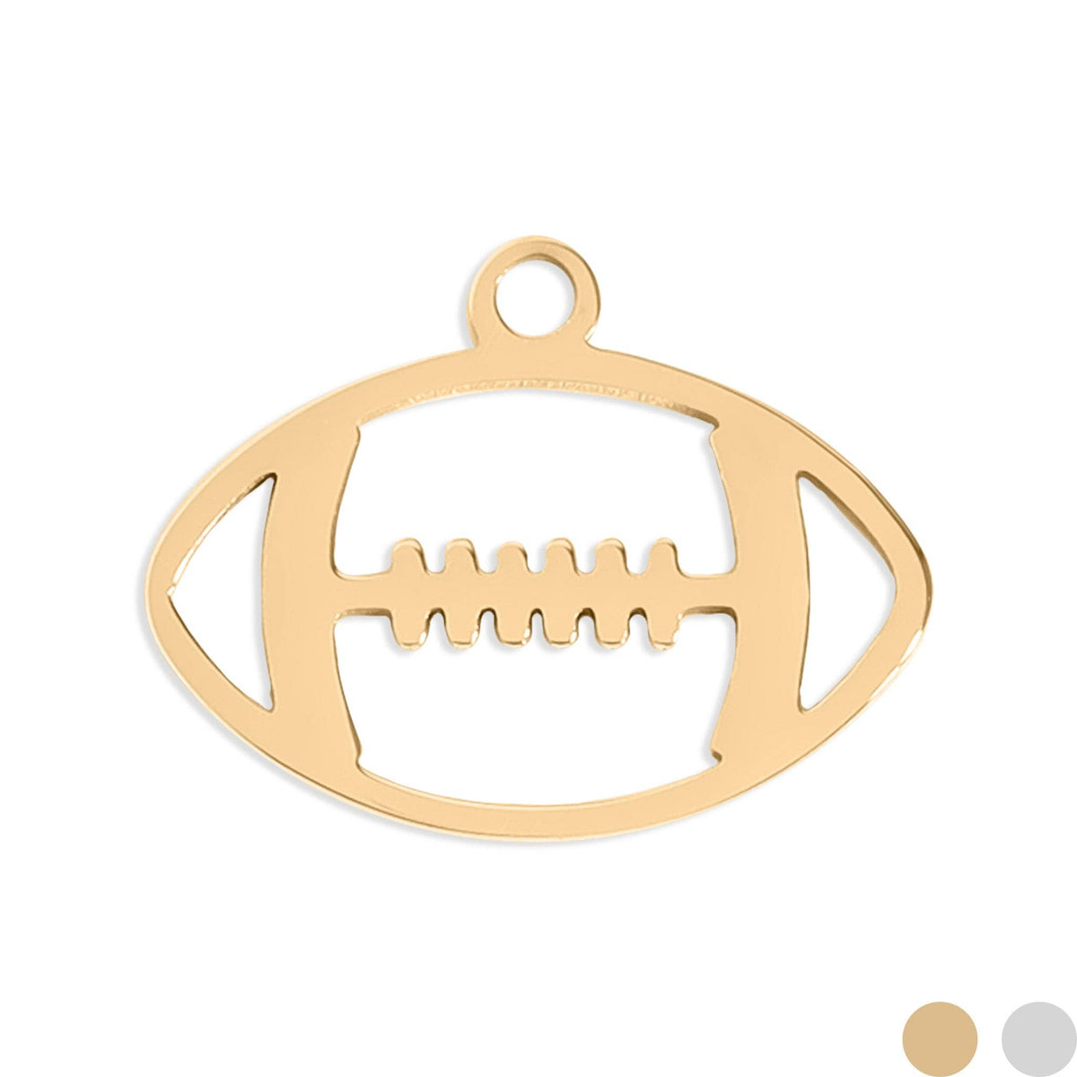 18K Gold PVD Stainless Steel Football Charm: Gold